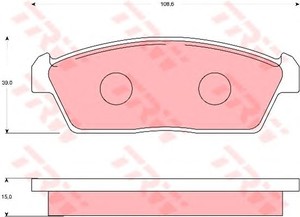 Фото Комлект гальмівних колодок, дисковий механізм TRW GDB7124