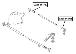 Фото Наконечник поперечной рулевой тяги Asva 0221-Y61NR