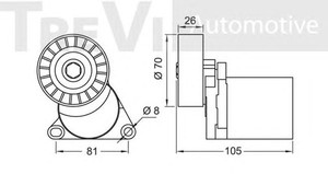 Фото Натяжная планка, поликлиновой ремень TREVI AUTOMOTIVE TA1646