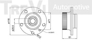 Фото Комплект подшипника ступицы колеса TREVI AUTOMOTIVE WB1564