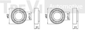 Фото Комплект подшипника ступицы колеса TREVI AUTOMOTIVE WB1940