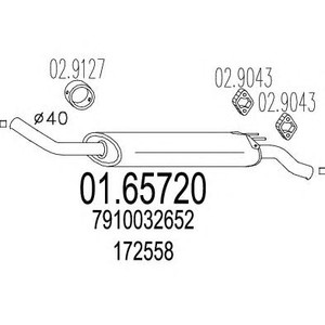 Фото Глушитель выхлопных газов конечный MTS 01.65720