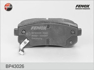 Фото Комплект гальмівних колодок, дискове гальмо FENOX BP43026