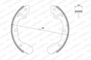 Фото Комплект гальмівних колодок WEEN 152-2034