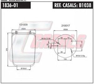 Фото Кожух пневматической рессоры CASALS B1038