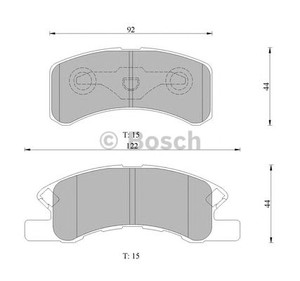 Фото Комлект гальмівних колодок, дисковий механізм Bosch 0 986 505 113