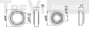 Фото Комплект подшипника ступицы колеса TREVI AUTOMOTIVE WB1251