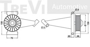 Фото Паразитний / провідний ролик, поліклиновий ремінь TREVI AUTOMOTIVE TA1529