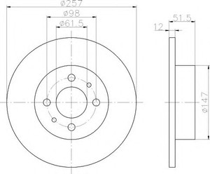 Фото Гальмівний диск Behr Hella Service 8DD 355 100-691