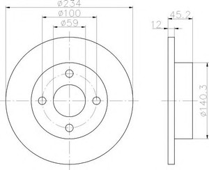 Фото Гальмівний диск Behr Hella Service 8DD 355 103-341