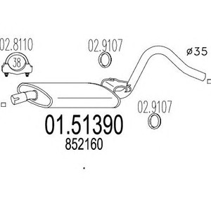 Фото Середній глушник вихлопних газів MTS 01.51390