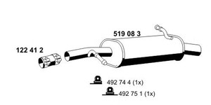 Фото Глушитель выхлопных газов конечный ERNST 519083
