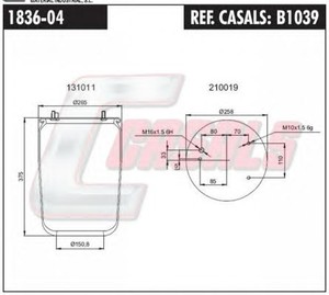 Фото Кожух пневматической рессоры CASALS B1039