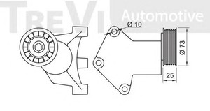 Фото Натяжная планка, поликлиновой ремень TREVI AUTOMOTIVE TA1183