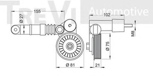 Фото Натяжитель ремня, клиновой зубча TREVI AUTOMOTIVE TA1515