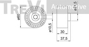 Фото Паразитный / ведущий ролик, зубчатый ремень TREVI AUTOMOTIVE TD1511