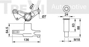 Фото ремонтный комплект, рычаг натяжки поликлинового ремня TREVI AUTOMOTIVE TA1478