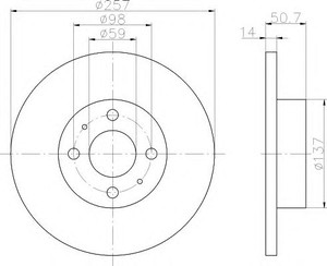 Фото Гальмівний диск Behr Hella Service 8DD 355 102-371