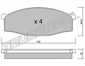 Фото Гальмівні колодки TRUSTING 513.0