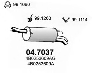 Фото Глушитель выхлопных газов конечный ASSO 04.7037