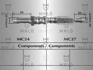 Фото Гальмівний шланг Malò 8285