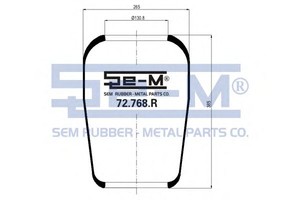 Фото Кожух пневматической рессоры SEM-LASTIK 72768R
