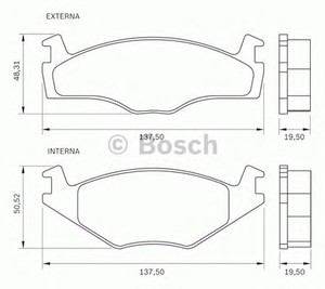 Фото Комлект гальмівних колодок, дисковий механізм Bosch 0 986 BB0 045