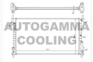 Фото Радіатор, охолодження двигуна AUTOGAMMA 104542