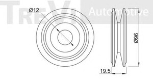 Фото Паразитний / провідний ролик, поліклиновий ремінь TREVI AUTOMOTIVE TA1306