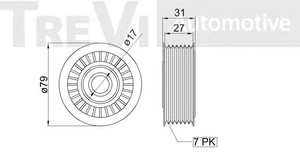 Фото Паразитний / провідний ролик, поліклиновий ремінь TREVI AUTOMOTIVE TA2084
