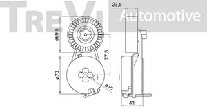Фото Натяжная планка, поликлиновой ремень TREVI AUTOMOTIVE TA2111