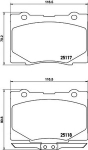 Фото Комплект гальмівних колодок, дискове гальмо Pagid 8DB 355 019-571