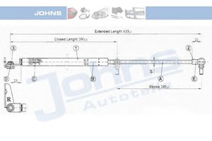 Фото Упругий элемент, крышка багажника / помещения для груза JOHNS 81 53 95-92