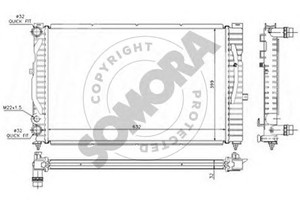 Фото Радіатор, охолодження двигуна SOMORA 021341B