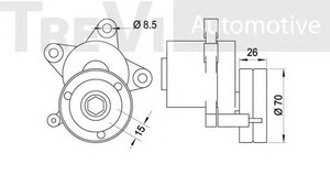 Фото Натяжная планка, поликлиновой ремень TREVI AUTOMOTIVE TA1165