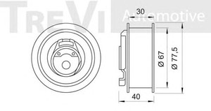Фото Натяжний ролик, ремінь ГРМ TREVI AUTOMOTIVE TD1534