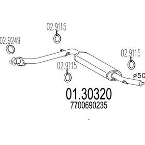 Фото Предглушитель выхлопных газов MTS 01.30320