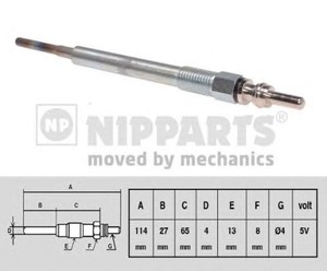 Фото Свічка розжарювання Nipparts N5713015