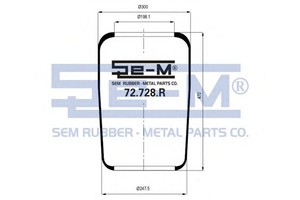 Фото Кожух пневматической рессоры SEM-LASTIK 72.728.R