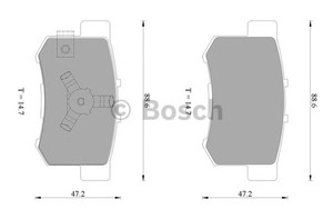 Фото Комплект гальмівних колодок, дискове гальмо Bosch 0 986 AB1 086