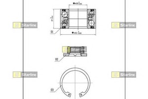 Фото Пiдшипник ступицi колеса Starline LO03532