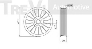 Фото Паразитний / провідний ролик, поліклиновий ремінь TREVI AUTOMOTIVE TA2077
