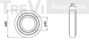 Фото Комплект подшипника ступицы колеса TREVI AUTOMOTIVE WB2058