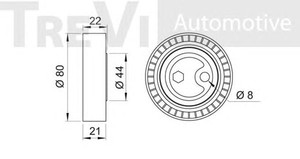 Фото Натяжний ролик, поліклиновий ремінь TREVI AUTOMOTIVE TA1467