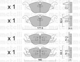 Фото Колодки гальмівні (передні) Opel Astra G 98-09/Chevrolet Corsa 94-02 Metelli 22-0257-0