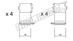 Фото Комплектующие, колодки дискового тормоза fri.tech. KIT.055