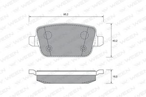 Фото Комплект гальмівних колодок, дискове гальмо WEEN 151-2643