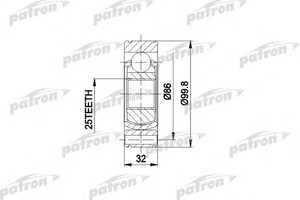 Фото Шарнірний комплект, приводний вал Patron PCV3020