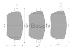 Фото Комлект гальмівних колодок, дисковий механізм Bosch 0 986 AB1 410