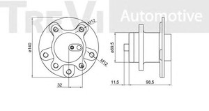 Фото Комплект подшипника ступицы колеса TREVI AUTOMOTIVE WB1164